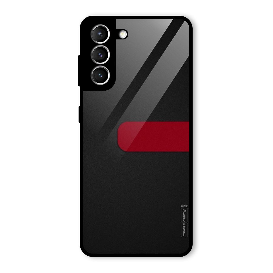 Single Red Stripe Glass Back Case for Galaxy S21 5G