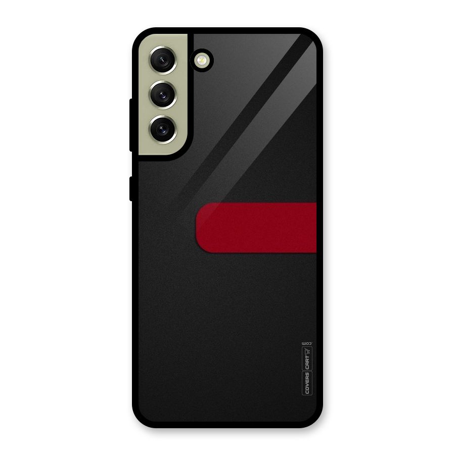 Single Red Stripe Glass Back Case for Galaxy S21 FE 5G