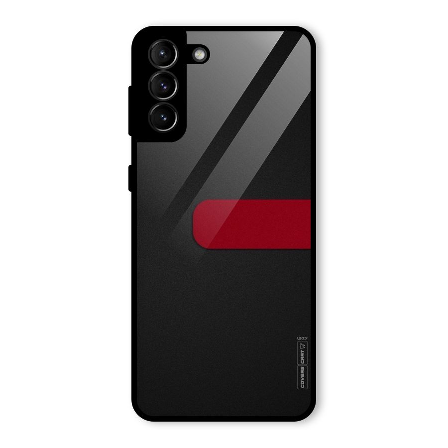 Single Red Stripe Glass Back Case for Galaxy S21 Plus