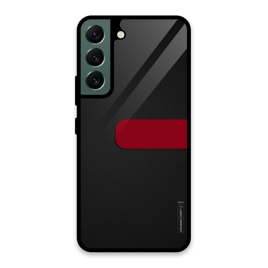 Single Red Stripe Glass Back Case for Galaxy S22 5G