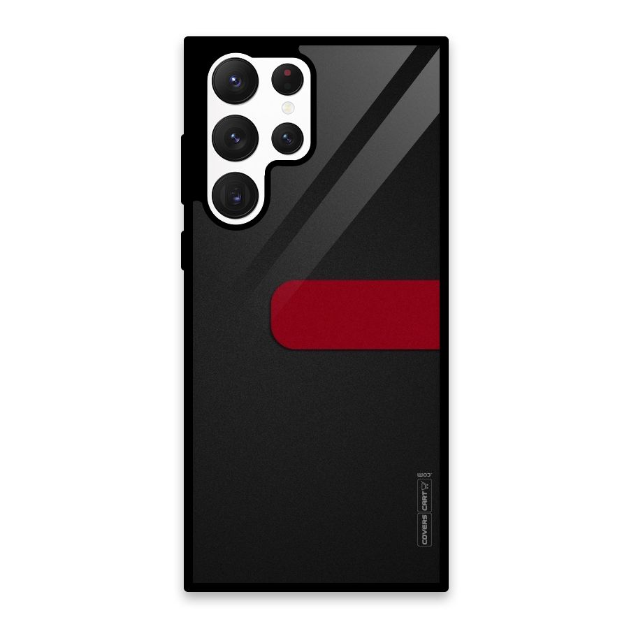 Single Red Stripe Glass Back Case for Galaxy S22 Ultra 5G