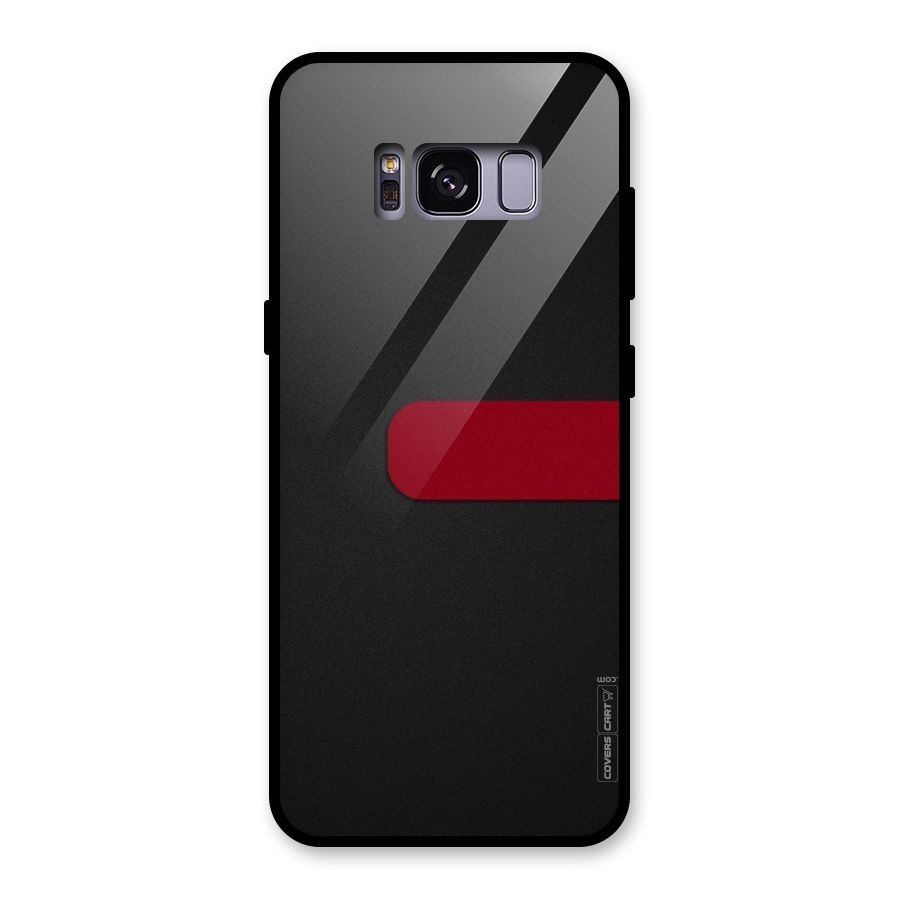 Single Red Stripe Glass Back Case for Galaxy S8
