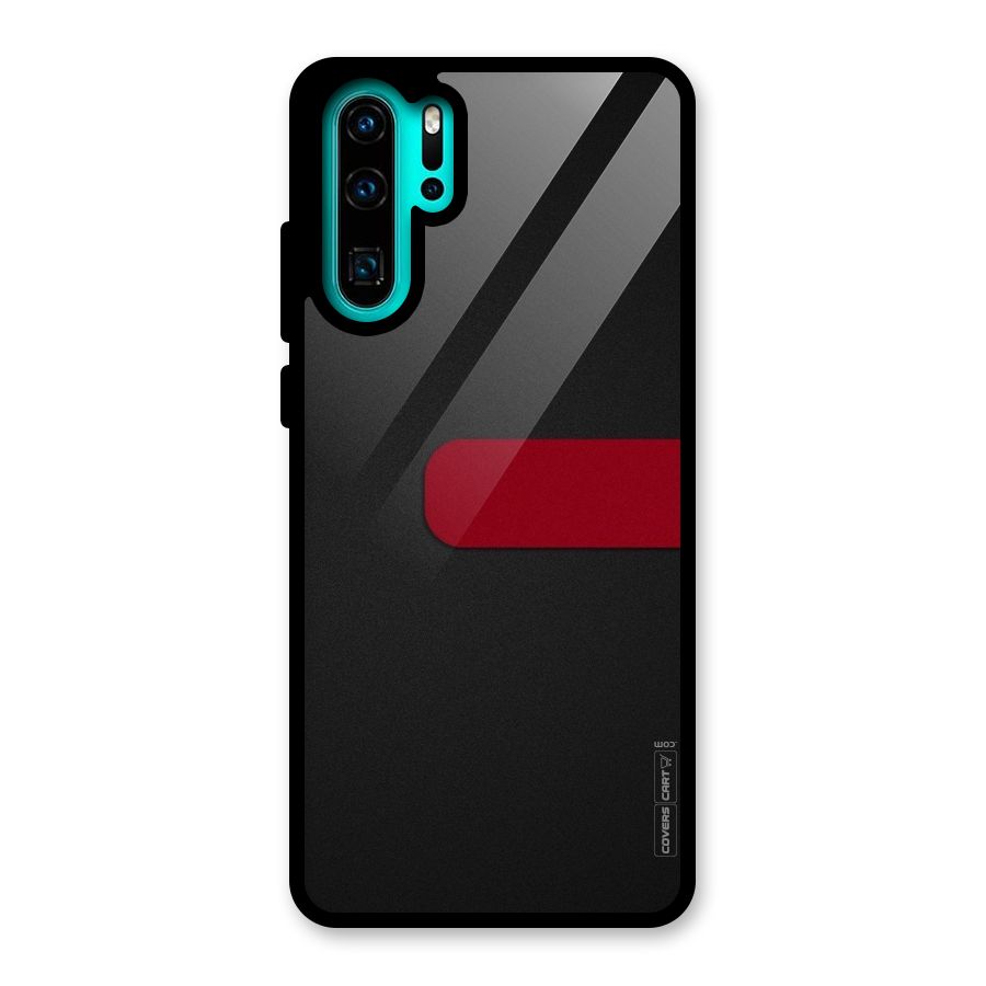 Single Red Stripe Glass Back Case for Huawei P30 Pro