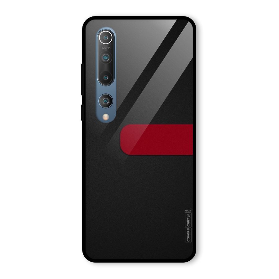 Single Red Stripe Glass Back Case for Mi 10