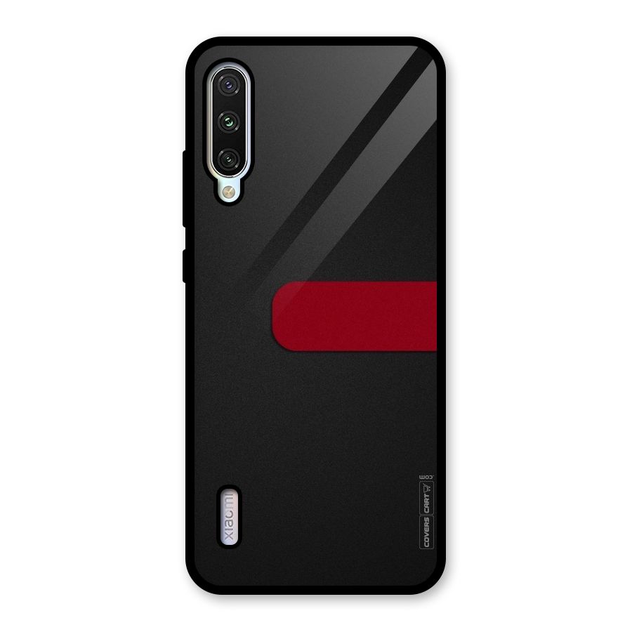 Single Red Stripe Glass Back Case for Mi A3
