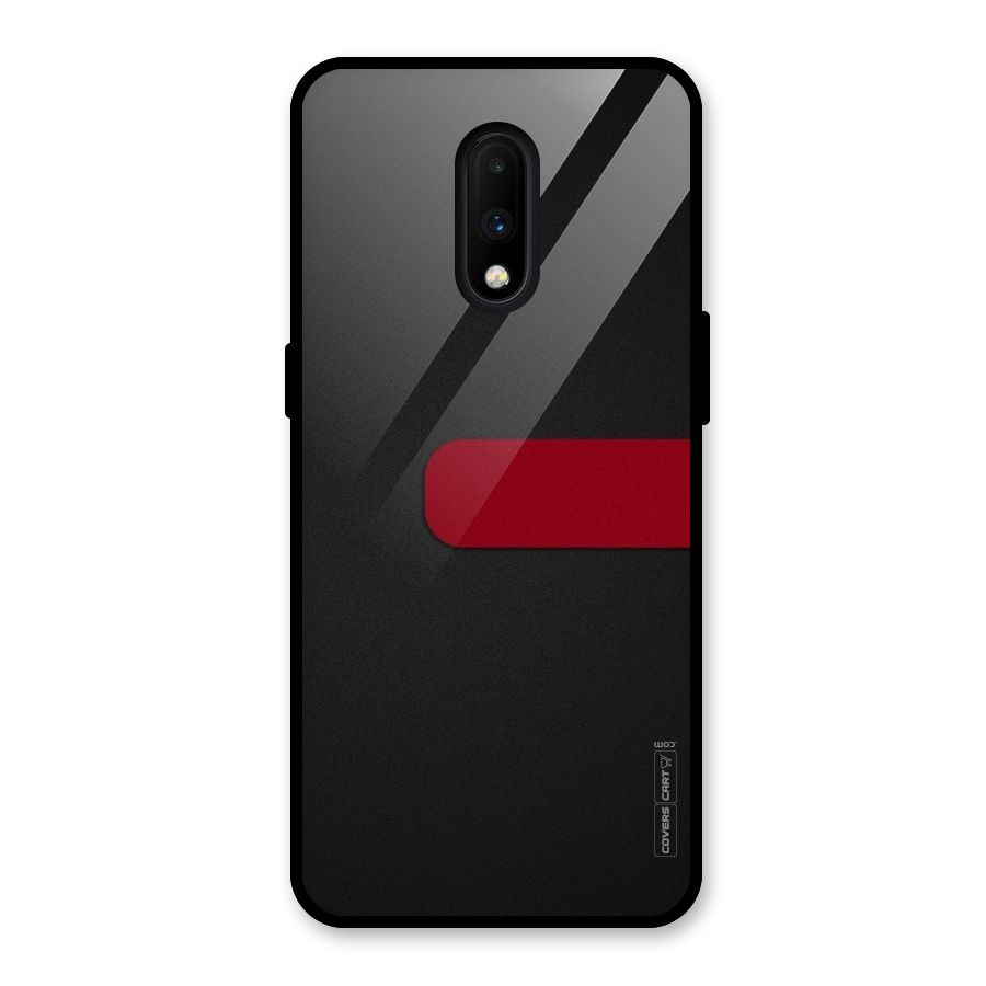 Single Red Stripe Glass Back Case for OnePlus 7