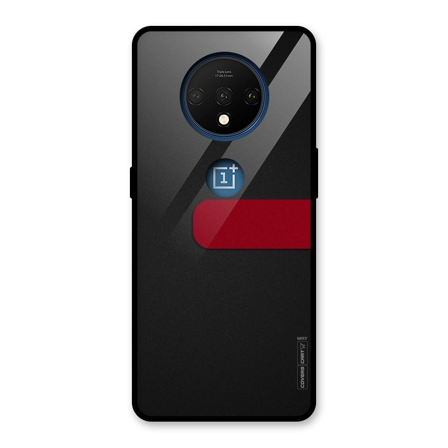 Single Red Stripe Glass Back Case for OnePlus 7T
