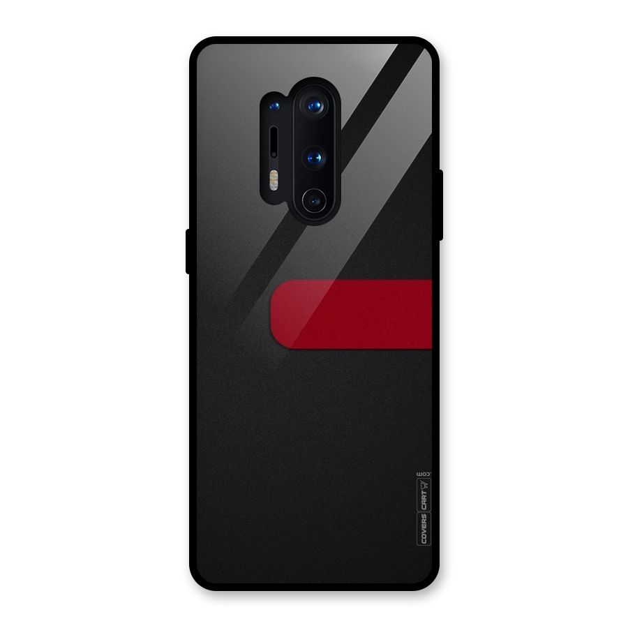 Single Red Stripe Glass Back Case for OnePlus 8 Pro