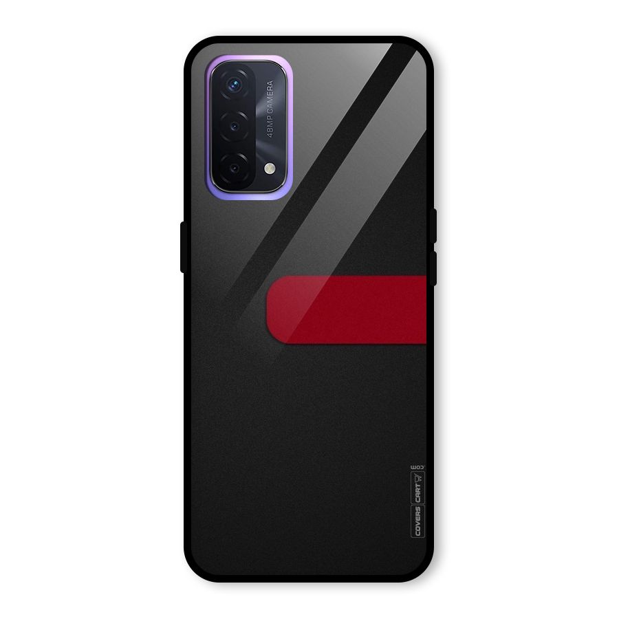 Single Red Stripe Glass Back Case for Oppo A74 5G