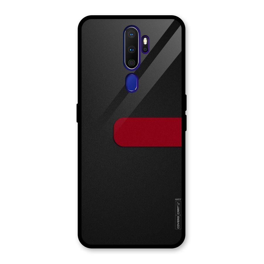 Single Red Stripe Glass Back Case for Oppo A9 (2020)