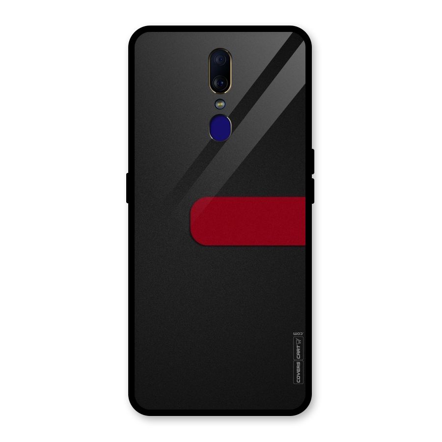 Single Red Stripe Glass Back Case for Oppo F11