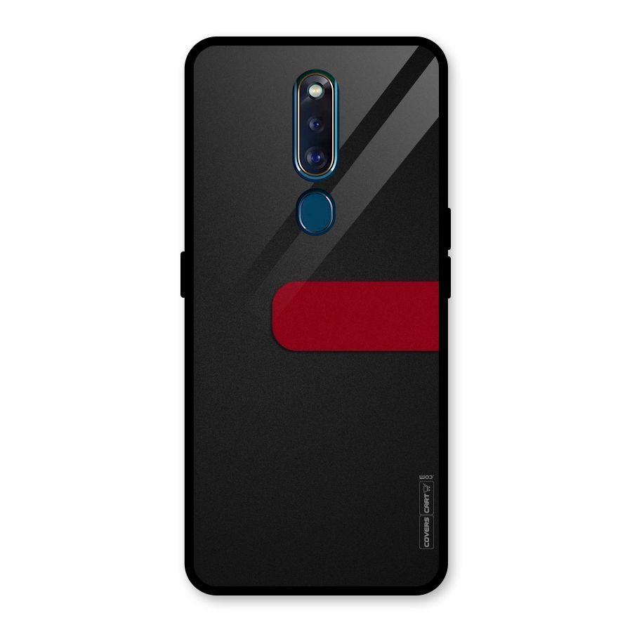Single Red Stripe Glass Back Case for Oppo F11 Pro