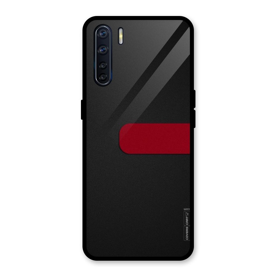 Single Red Stripe Glass Back Case for Oppo F15