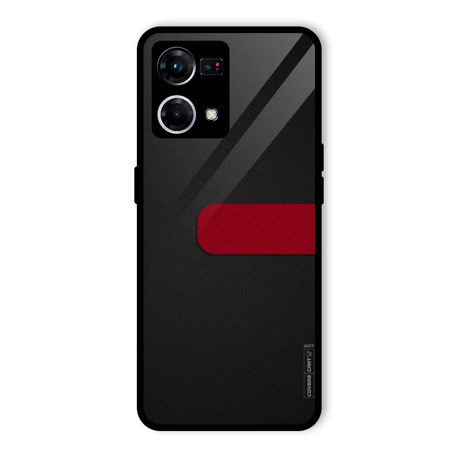 Single Red Stripe Glass Back Case for Oppo F21 Pro 5G