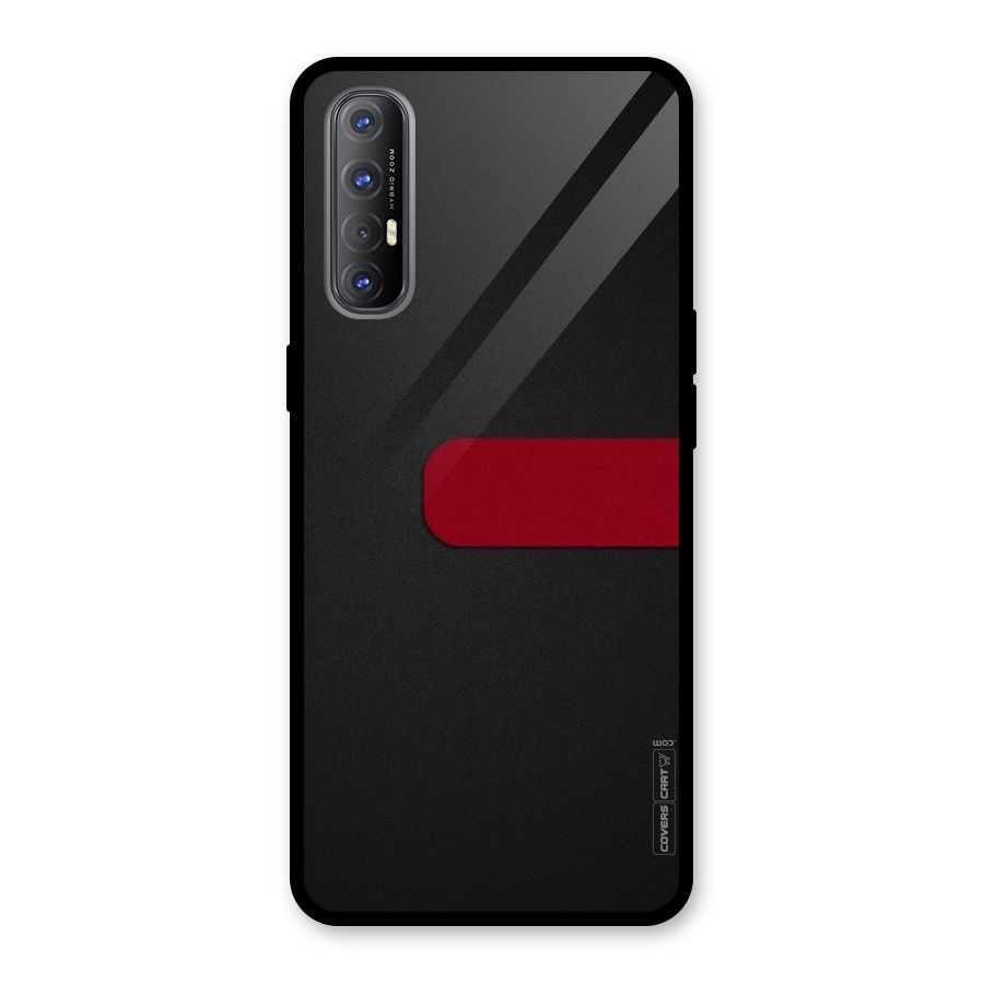 Single Red Stripe Glass Back Case for Oppo Reno3 Pro