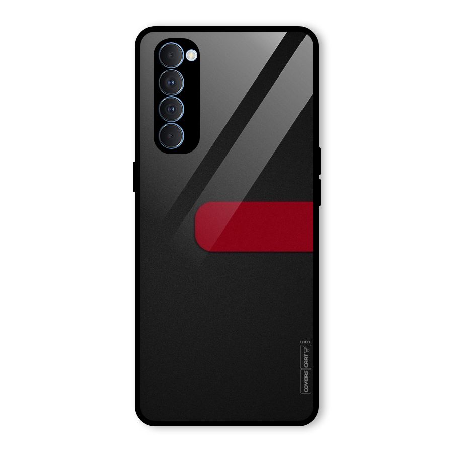Single Red Stripe Glass Back Case for Oppo Reno4 Pro