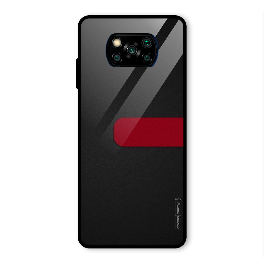 Single Red Stripe Glass Back Case for Poco X3 Pro