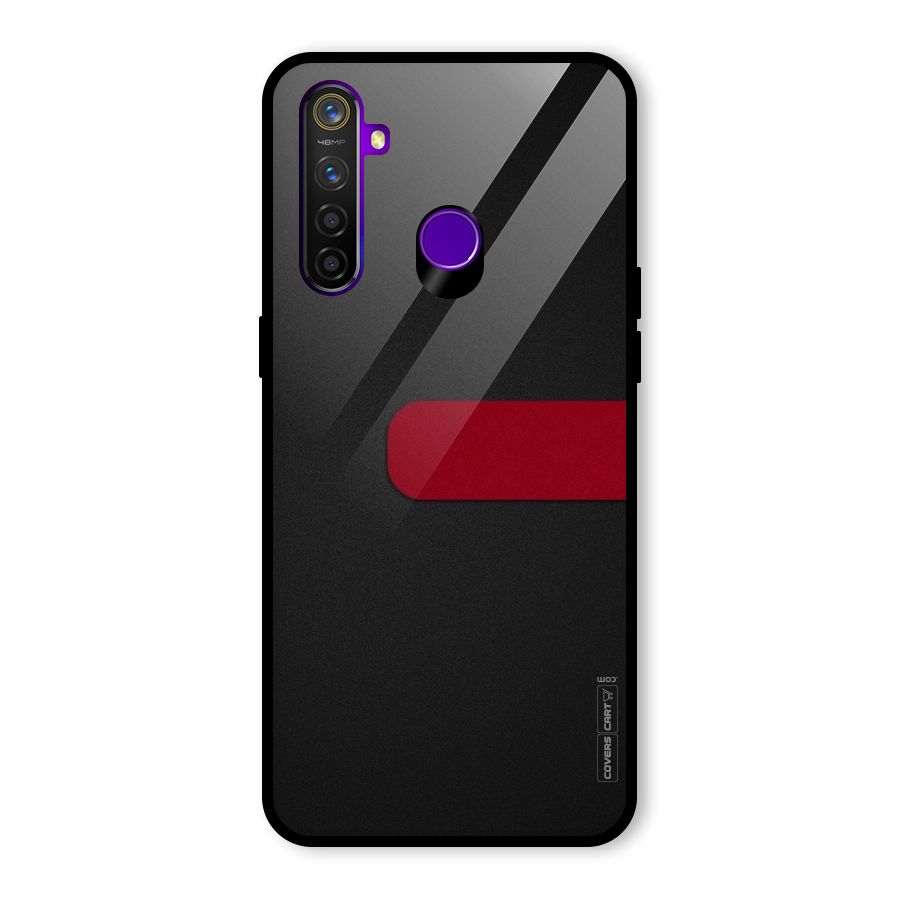 Single Red Stripe Glass Back Case for Realme 5 Pro