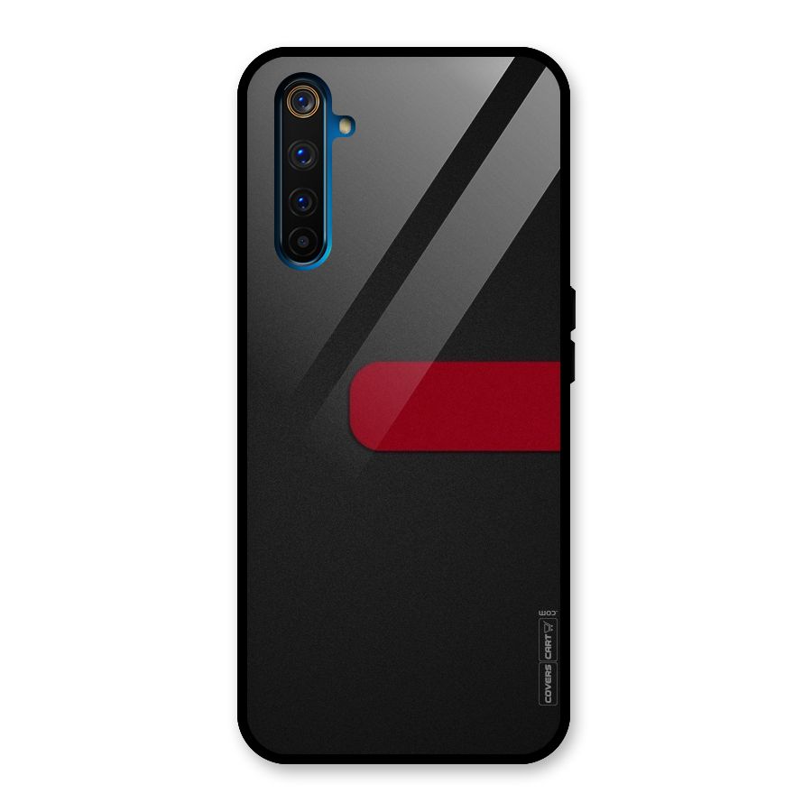 Single Red Stripe Glass Back Case for Realme 6 Pro
