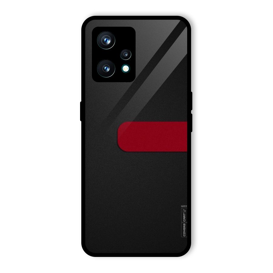 Single Red Stripe Glass Back Case for Realme 9 Pro Plus 5G