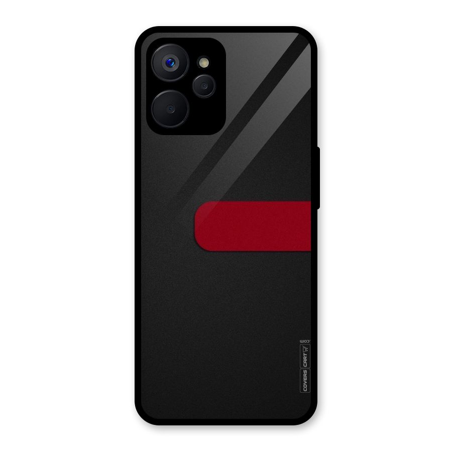 Single Red Stripe Glass Back Case for Realme 9i 5G