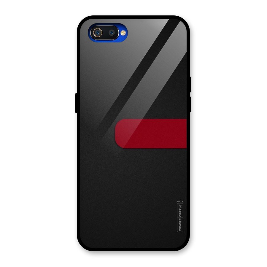Single Red Stripe Glass Back Case for Realme C2