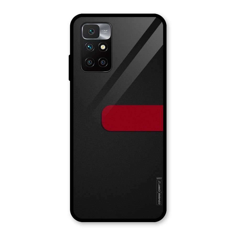 Single Red Stripe Glass Back Case for Redmi 10 Prime