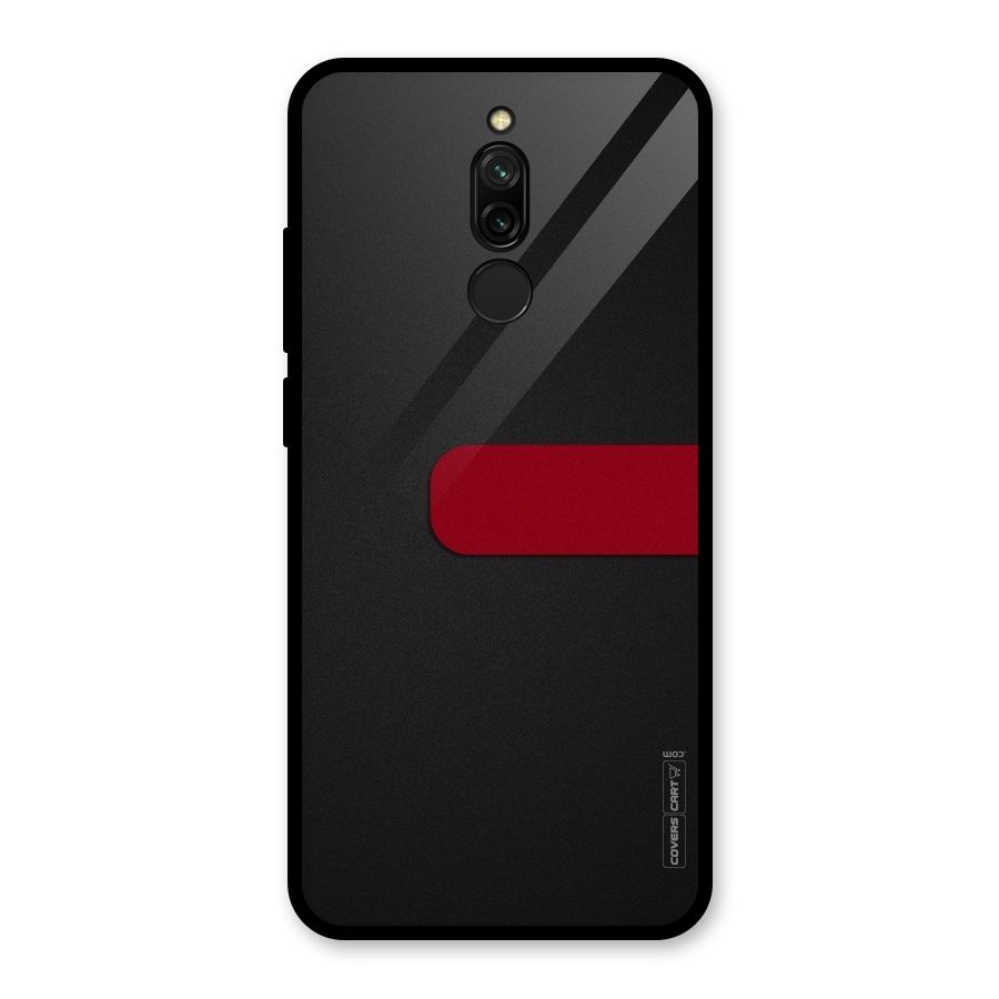 Single Red Stripe Glass Back Case for Redmi 8