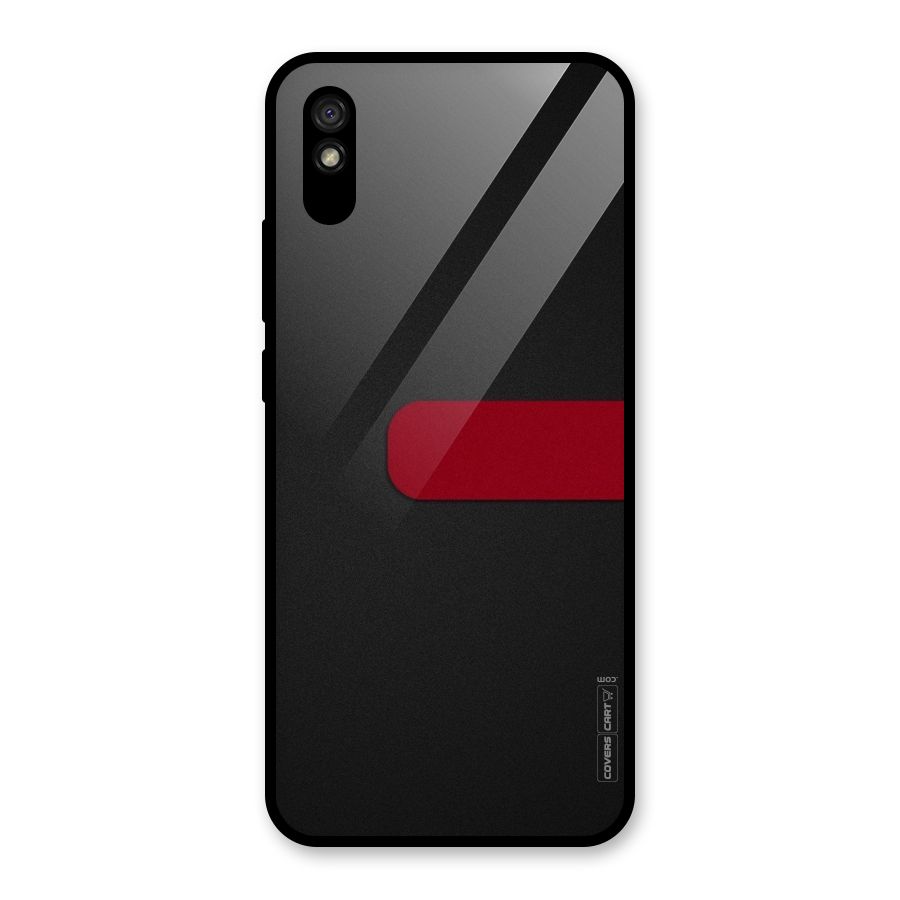 Single Red Stripe Glass Back Case for Redmi 9A