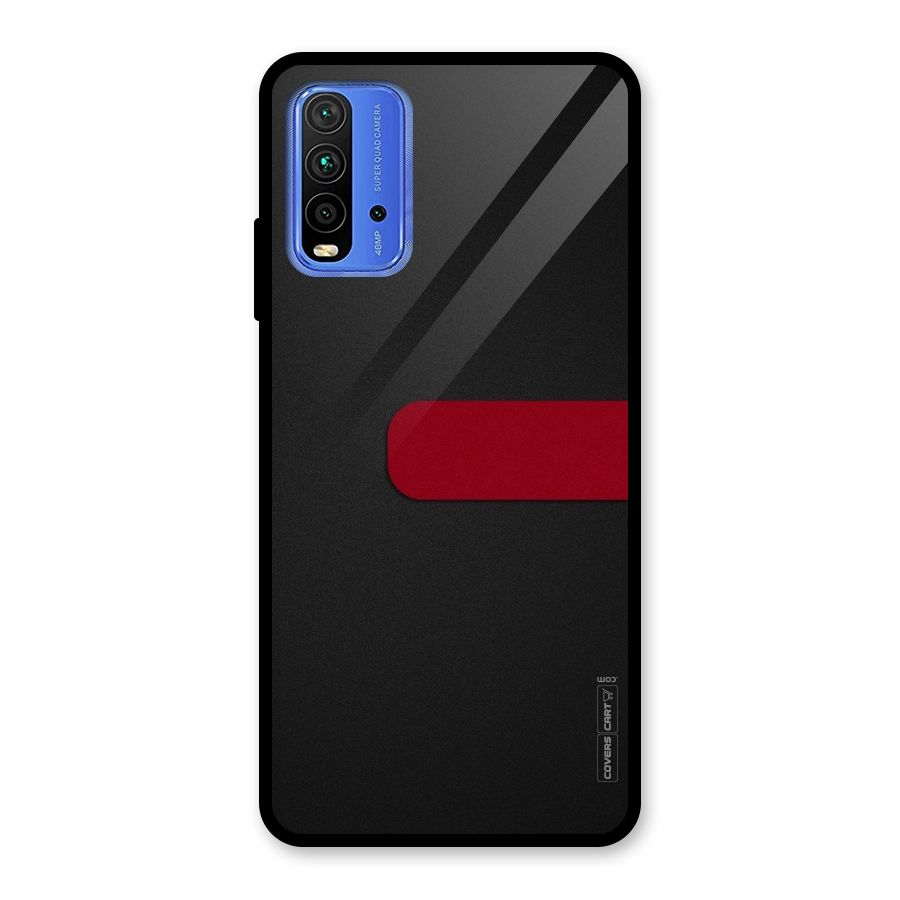 Single Red Stripe Glass Back Case for Redmi 9 Power