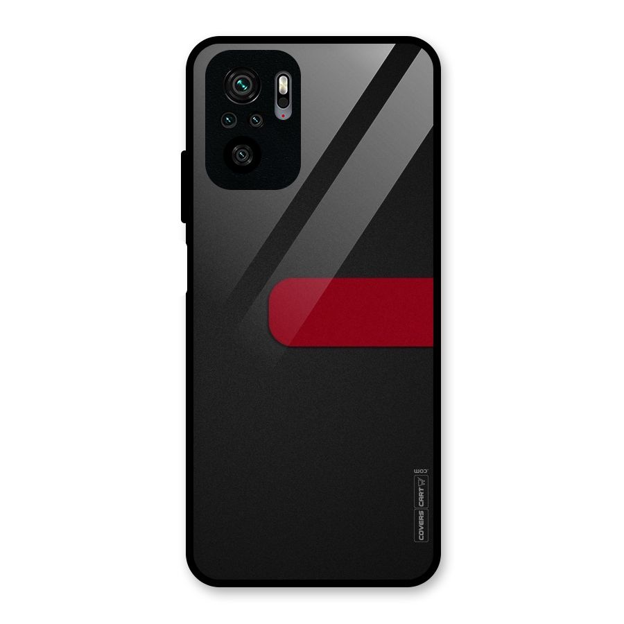 Single Red Stripe Glass Back Case for Redmi Note 10S