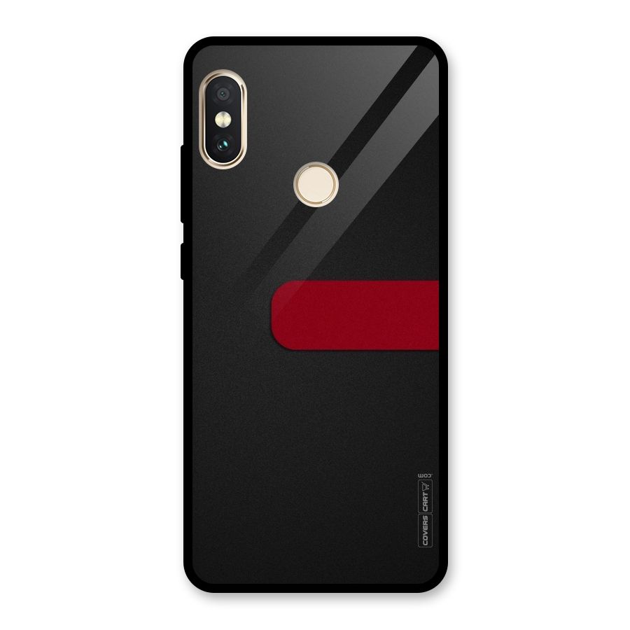 Single Red Stripe Glass Back Case for Redmi Note 5 Pro
