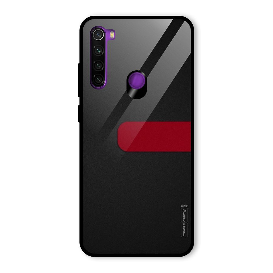 Single Red Stripe Glass Back Case for Redmi Note 8