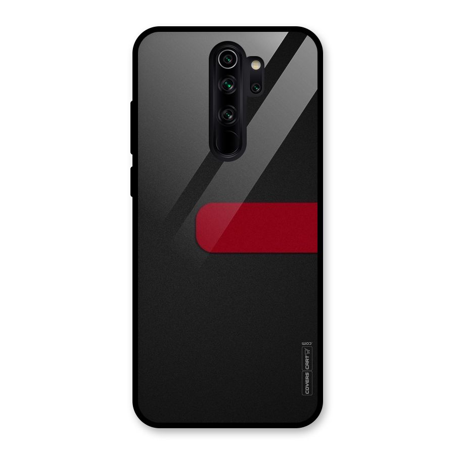Single Red Stripe Glass Back Case for Redmi Note 8 Pro