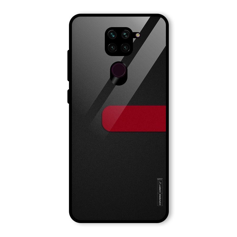 Single Red Stripe Glass Back Case for Redmi Note 9