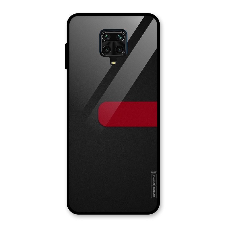 Single Red Stripe Glass Back Case for Redmi Note 9 Pro