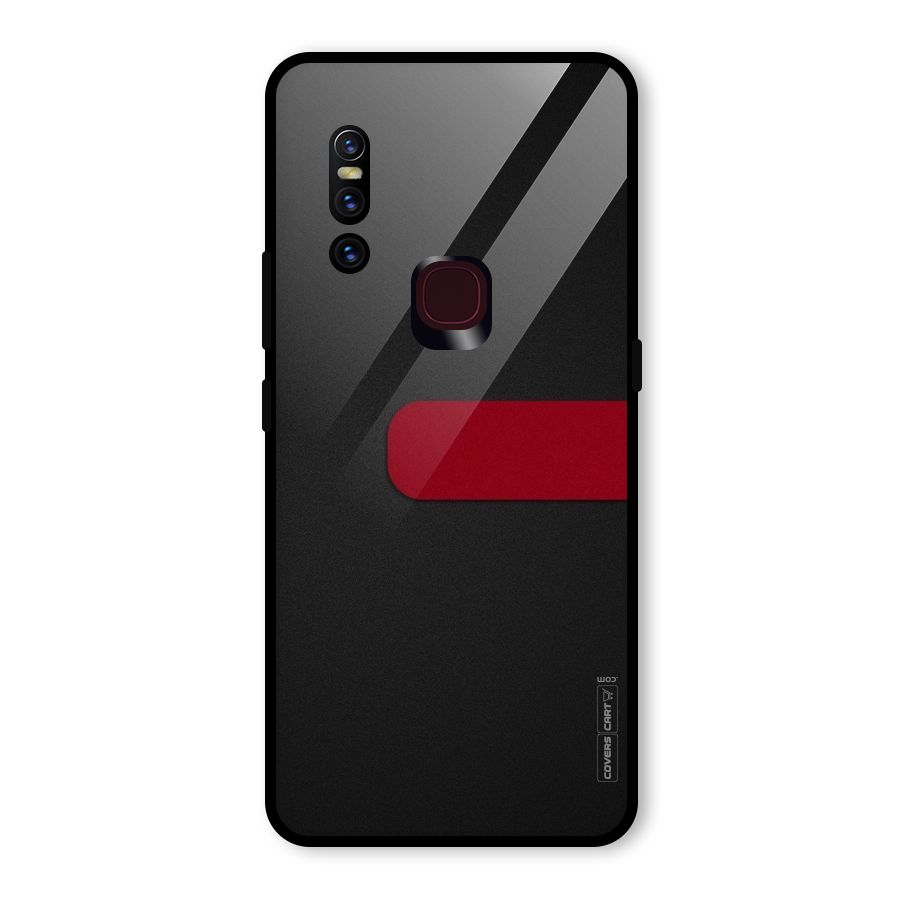 Single Red Stripe Glass Back Case for Vivo V15