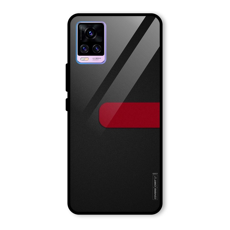 Single Red Stripe Glass Back Case for Vivo V20 Pro