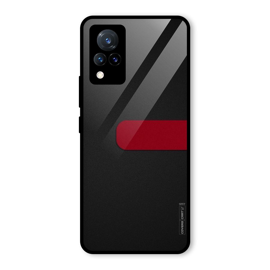 Single Red Stripe Glass Back Case for Vivo V21 5G