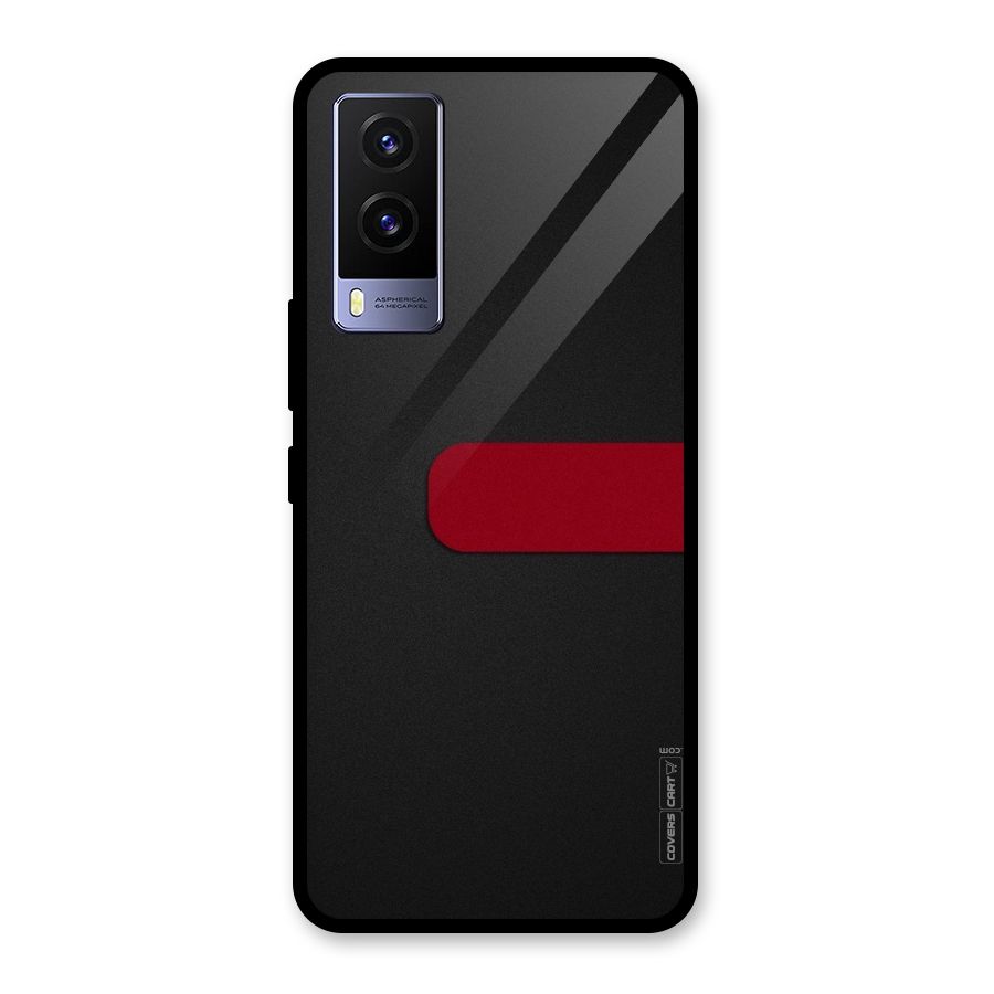 Single Red Stripe Glass Back Case for Vivo V21e 5G
