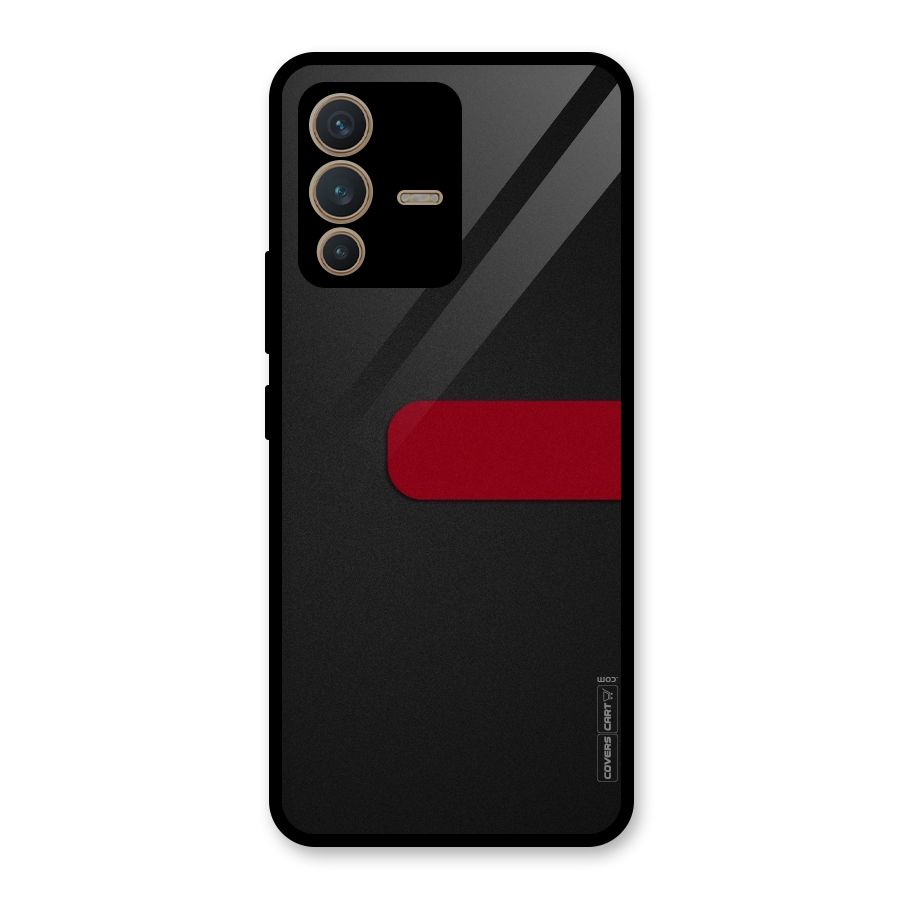 Single Red Stripe Glass Back Case for Vivo V23 5G