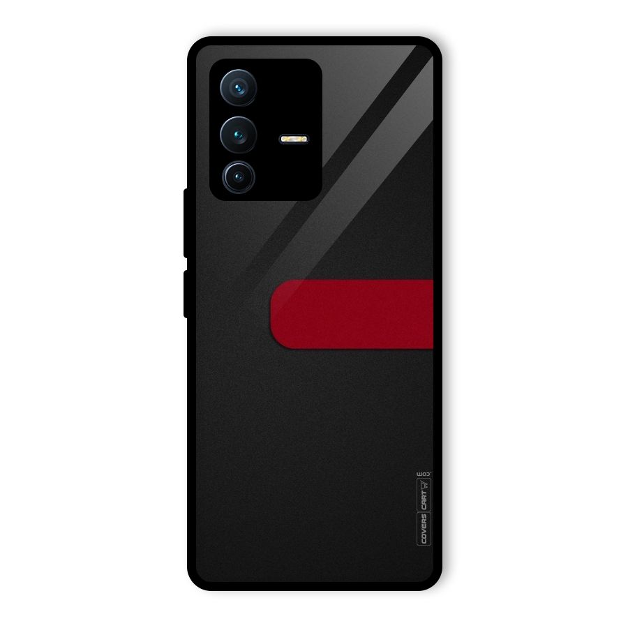 Single Red Stripe Glass Back Case for Vivo V23 Pro