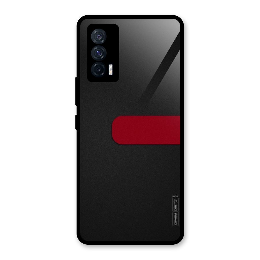 Single Red Stripe Glass Back Case for Vivo iQOO 7 5G