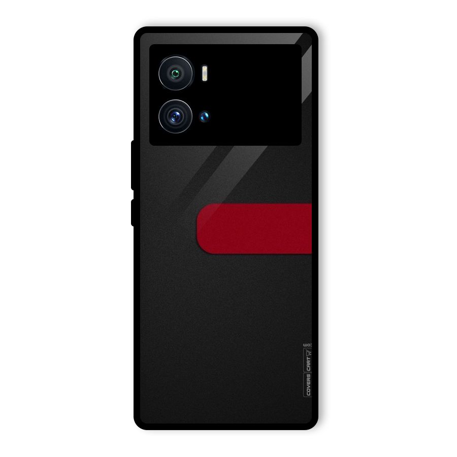 Single Red Stripe Glass Back Case for Vivo iQOO 9 Pro