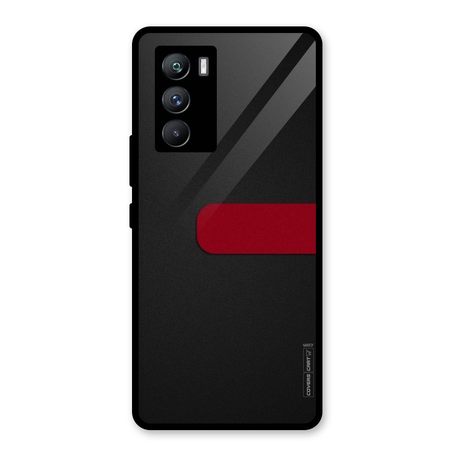 Single Red Stripe Glass Back Case for Vivo iQOO 9 SE