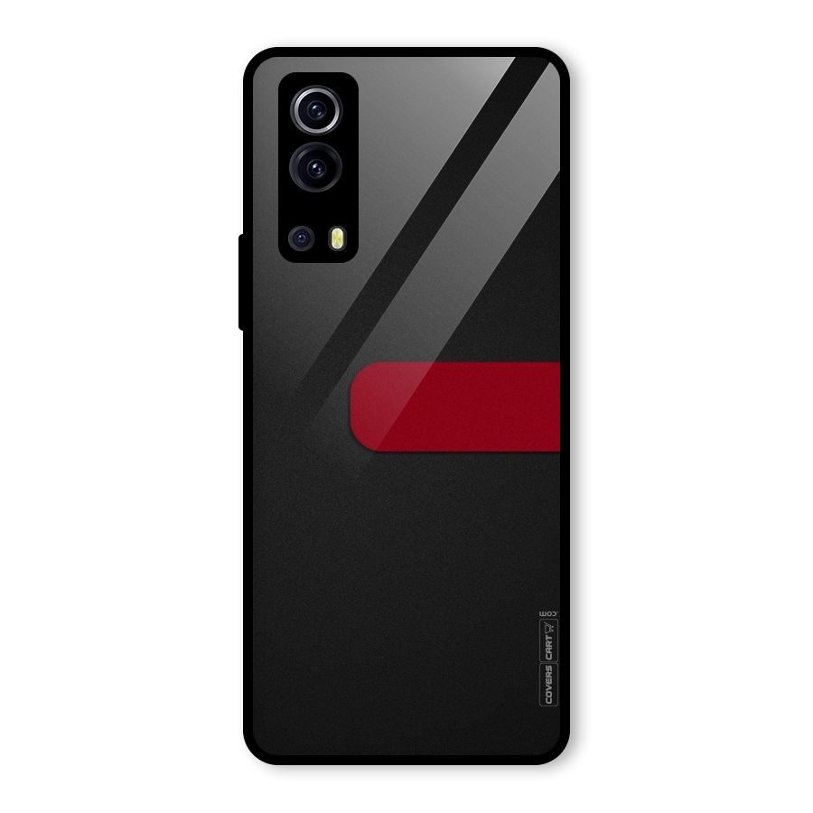 Single Red Stripe Glass Back Case for Vivo iQOO Z3