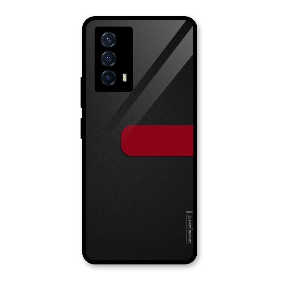 Single Red Stripe Glass Back Case for Vivo iQOO Z5