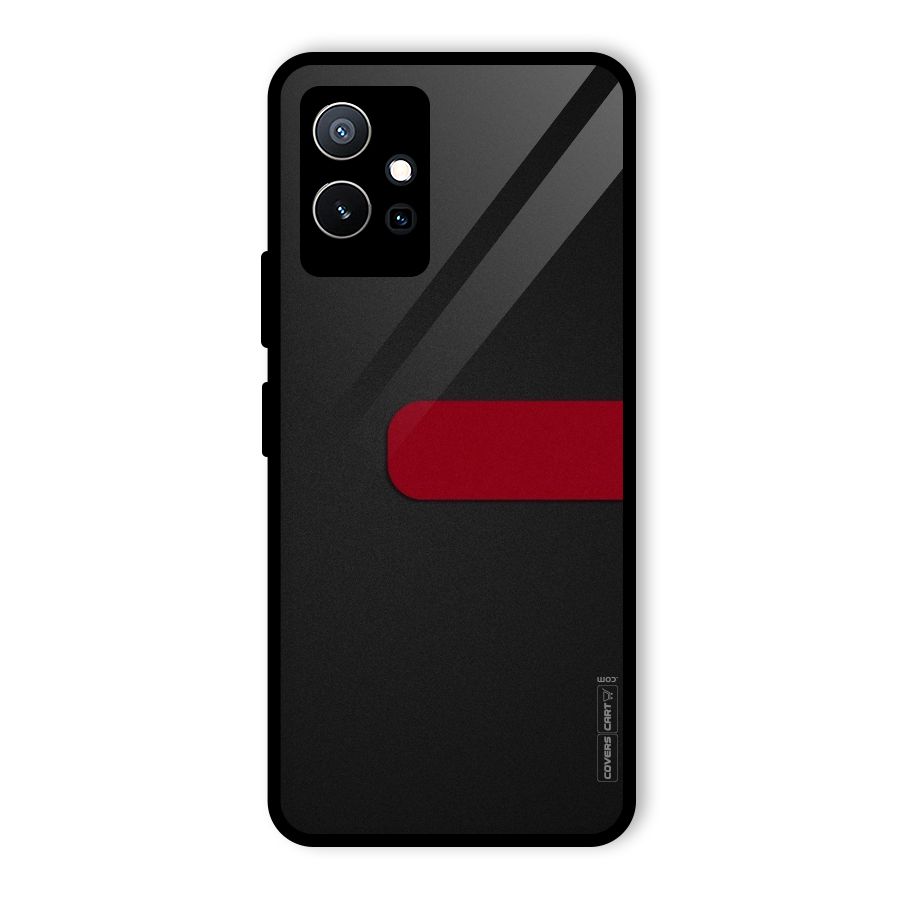 Single Red Stripe Glass Back Case for Vivo iQOO Z6
