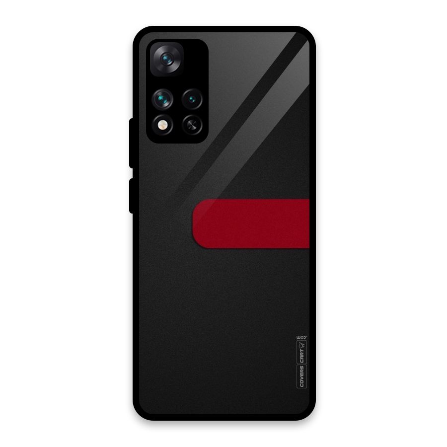 Single Red Stripe Glass Back Case for Xiaomi 11i HyperCharge 5G