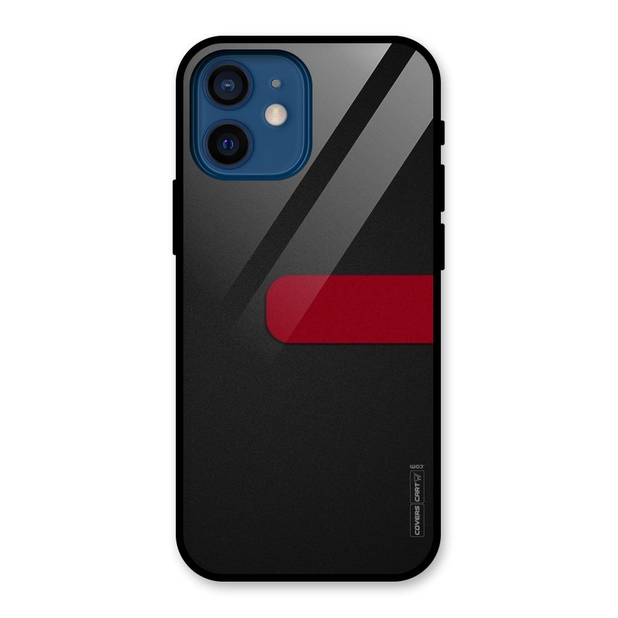 Single Red Stripe Glass Back Case for iPhone 12 Mini